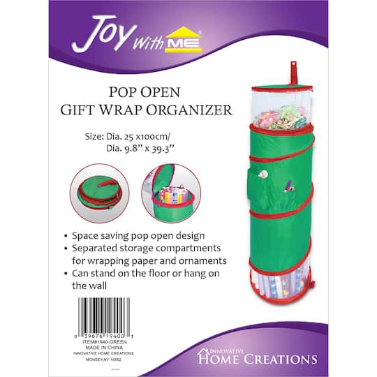 Innovative Home Creations Pop Open Gift Wrap Organizer